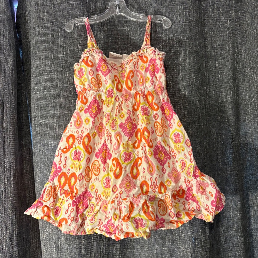 Koala Baby Paisley Ruffle Strap Dress Orange Pink Yellow White (Girls 24m)
